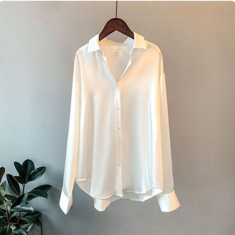 Satin Button-Up Shirt for Effortless Style and Comfort