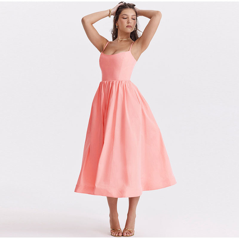 Girls' Elegant Princess Dress with Sparkling Details and Flare Skirt