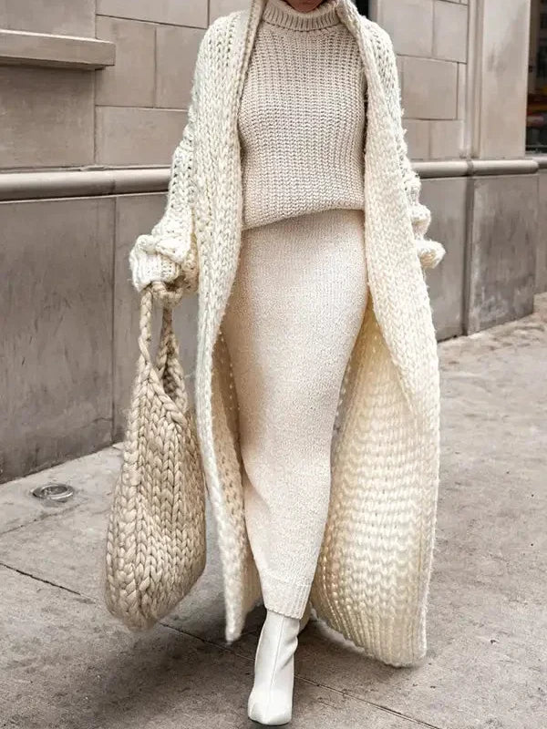 Cozy Knit Bianca Cardigan with Pockets and Button Closure
