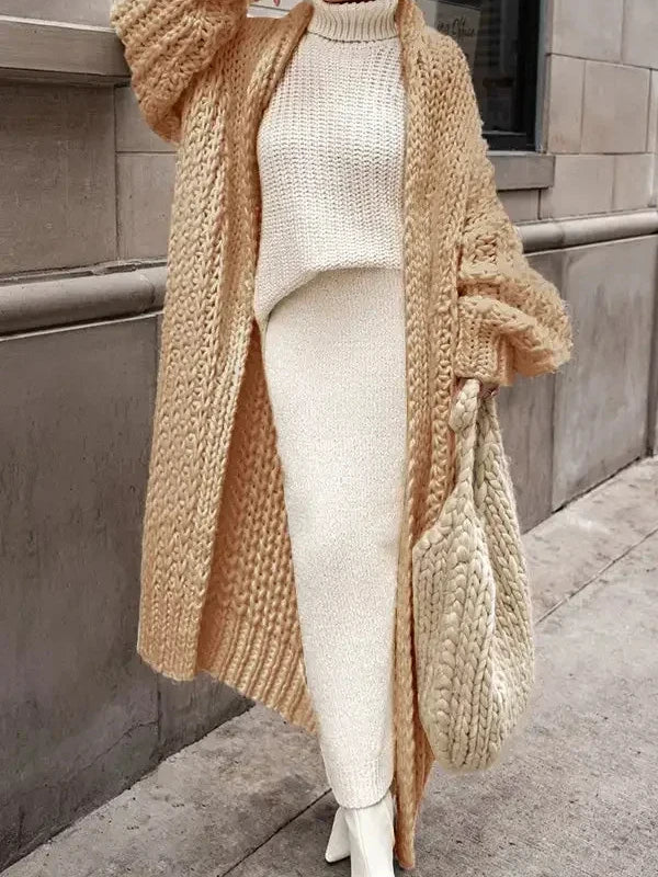 Cozy Knit Bianca Cardigan with Pockets and Button Closure