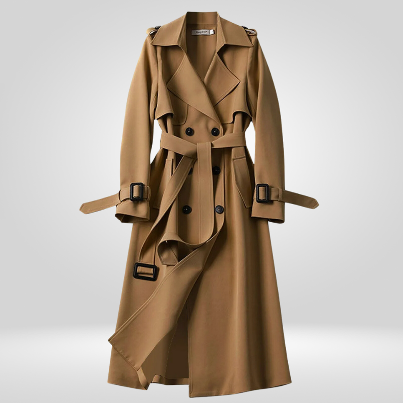 Checked Lining Long Jane Trench Coat for Stylish Layering