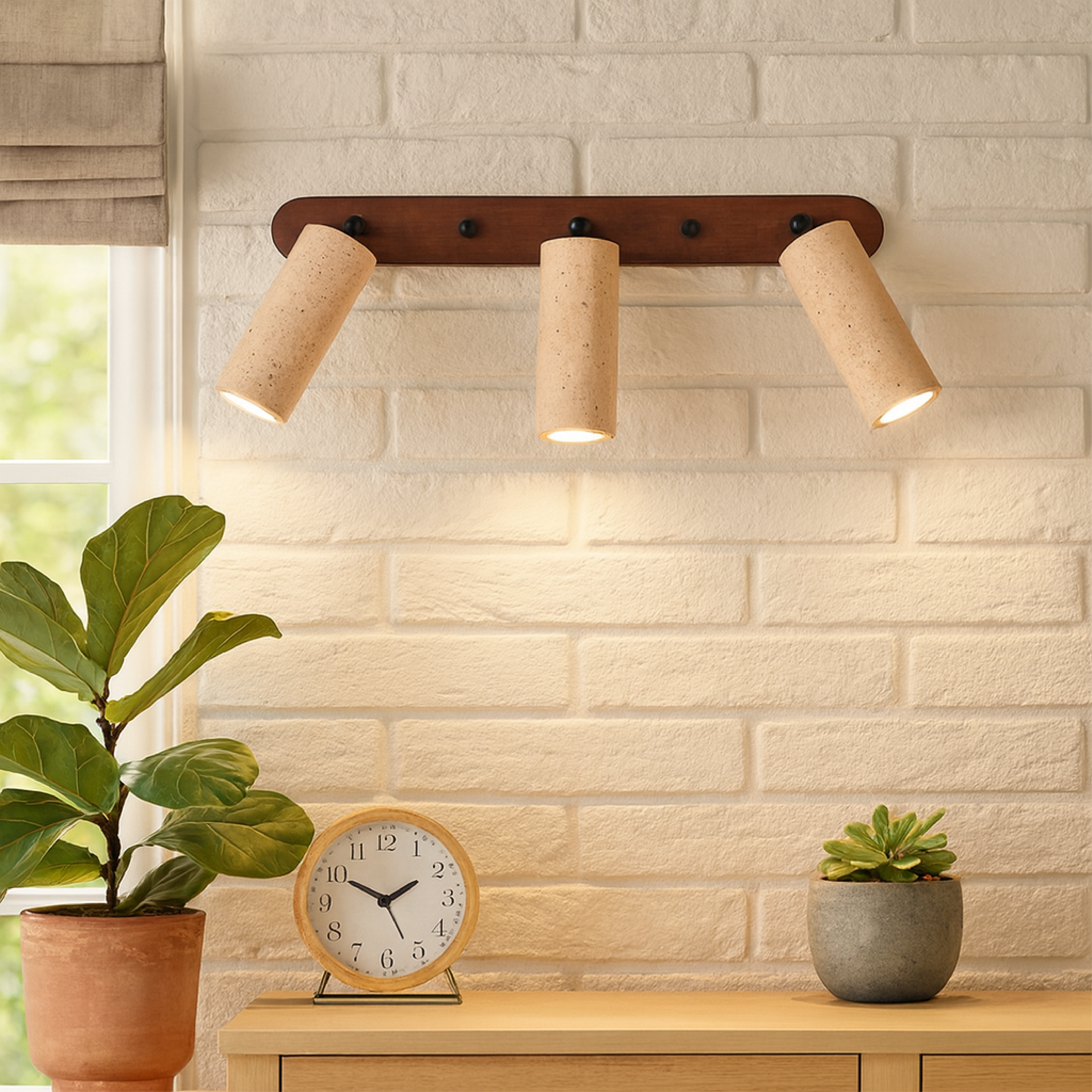 Travertine Wall Light With Rotating Head