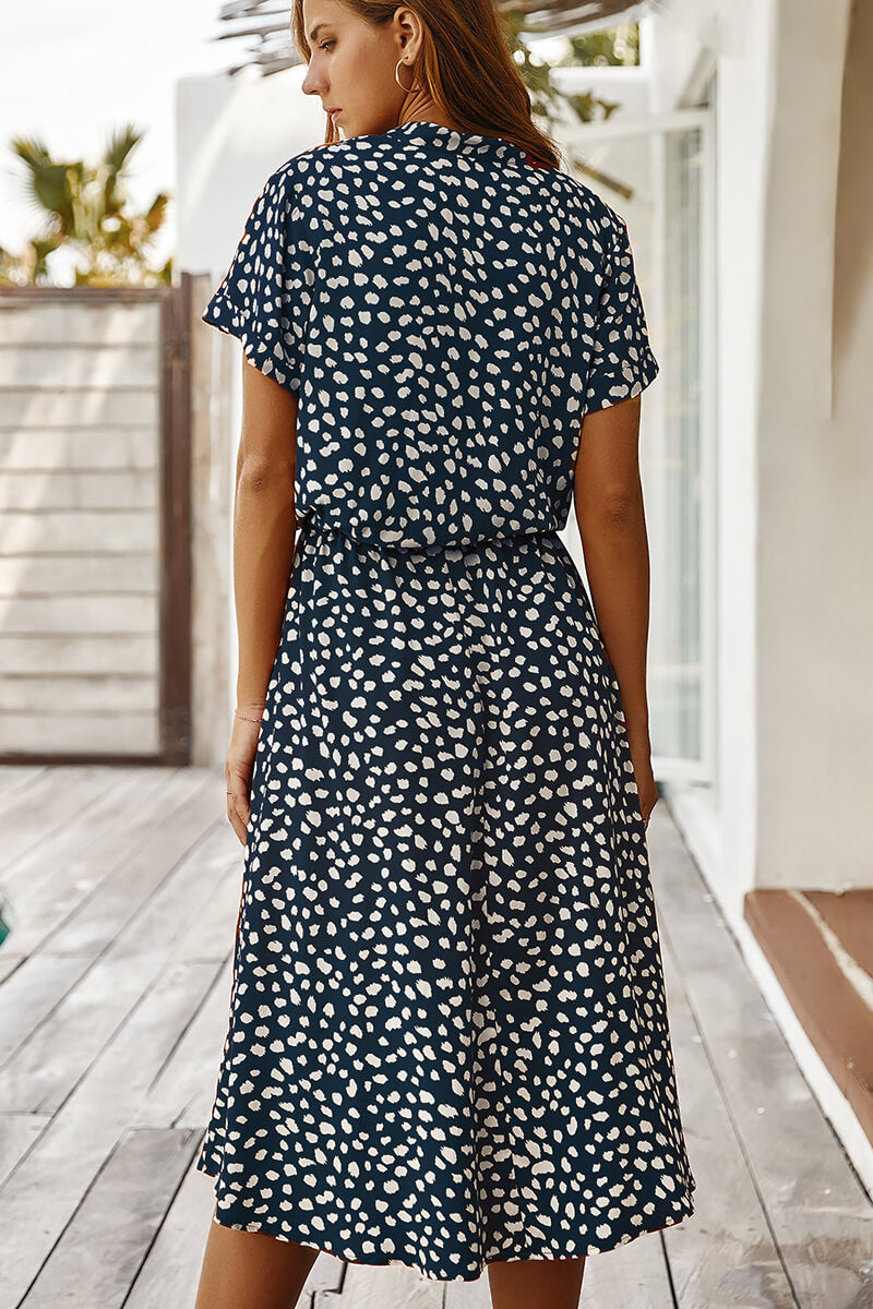 Polka Dot Midi Dress with Flattering Fit and Comfortable Fabric
