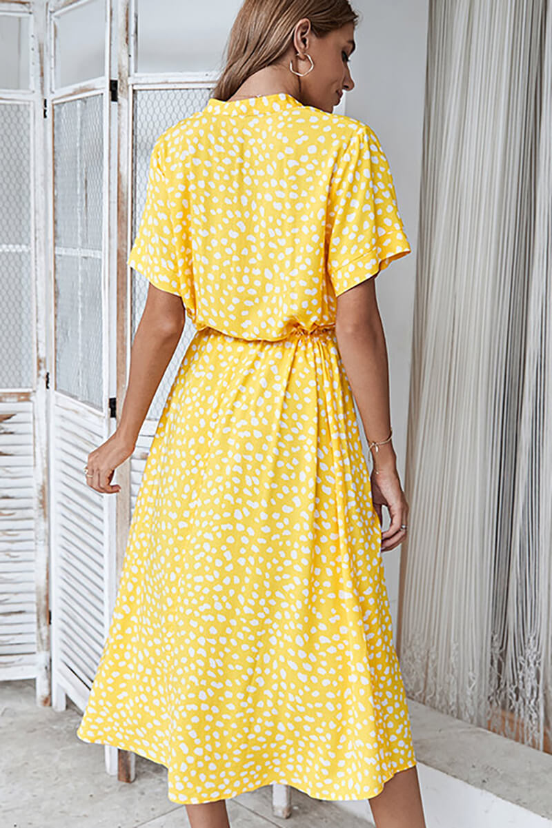 Polka Dot Midi Dress with Flattering Fit and Comfortable Fabric