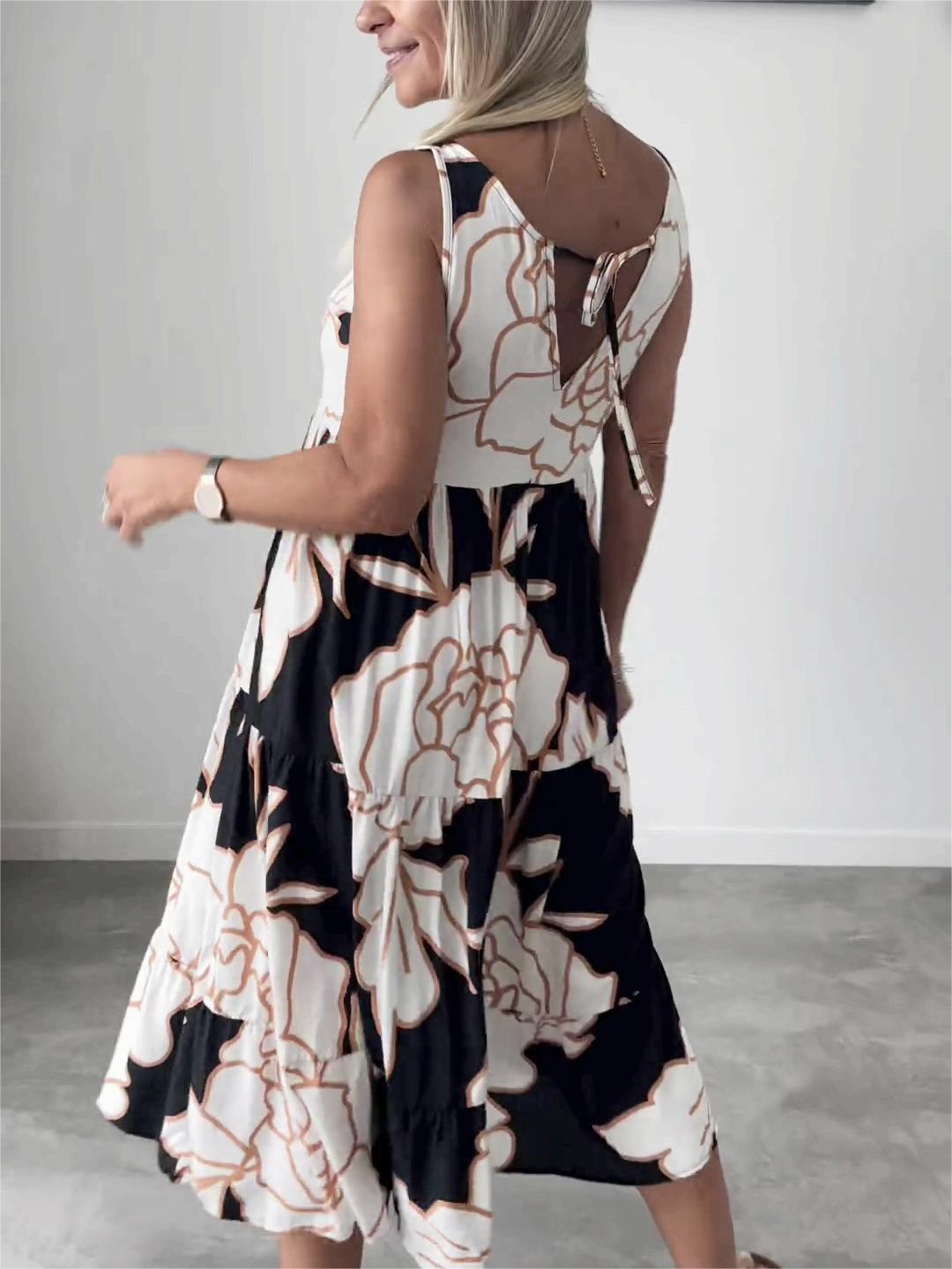 Floral Abstract A-Line Dress for Women