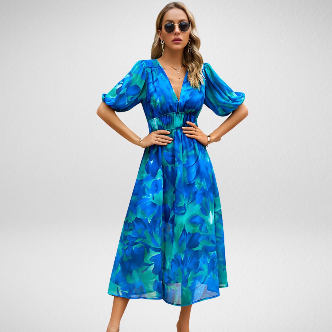 Geometric Print Midi Dress for Effortless Style and Comfort