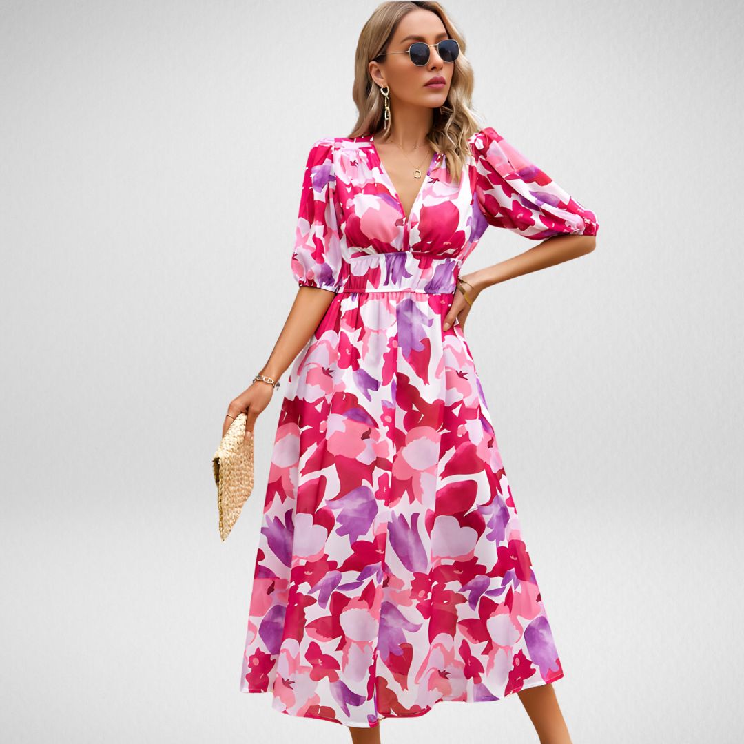 Geometric Print Midi Dress for Effortless Style and Comfort