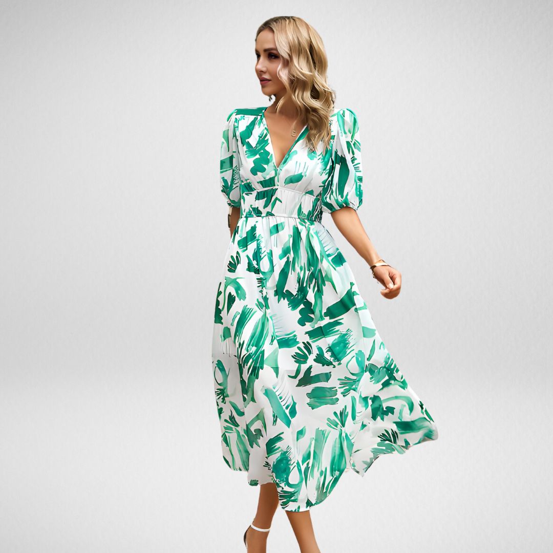 Geometric Print Midi Dress for Effortless Style and Comfort