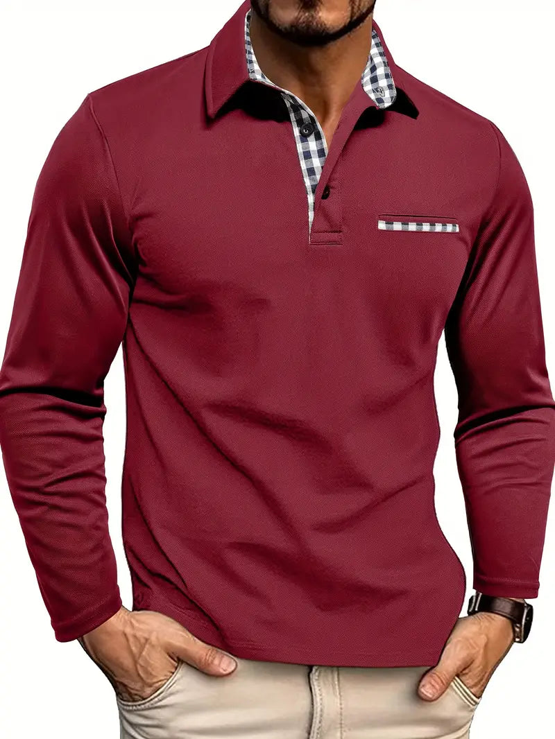 Classic Men's Long Sleeve Summer Polo Shirt