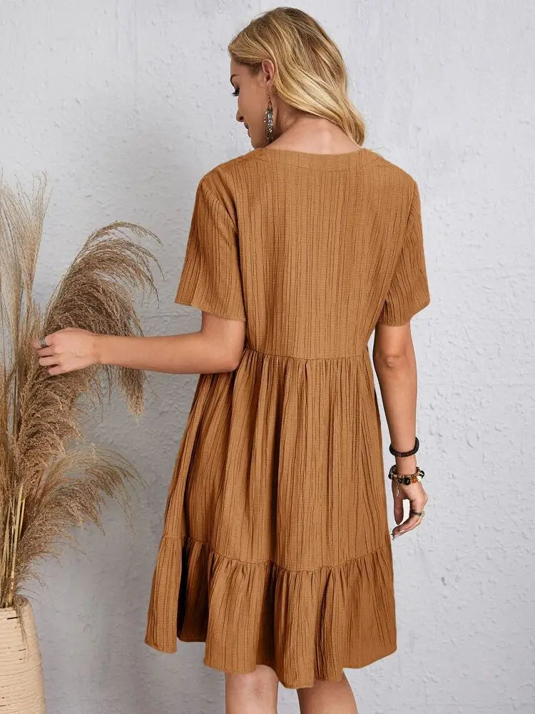 V-Neck Alina Dress - Elegant and Versatile Fashion Staple