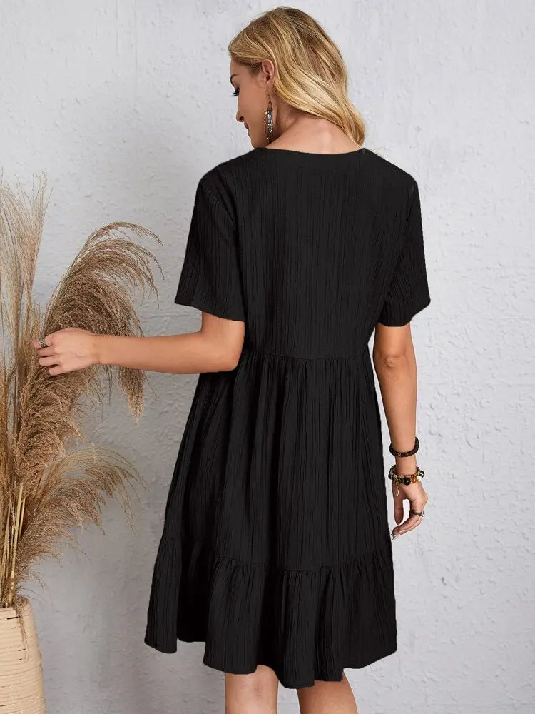 V-Neck Alina Dress - Elegant and Versatile Fashion Staple