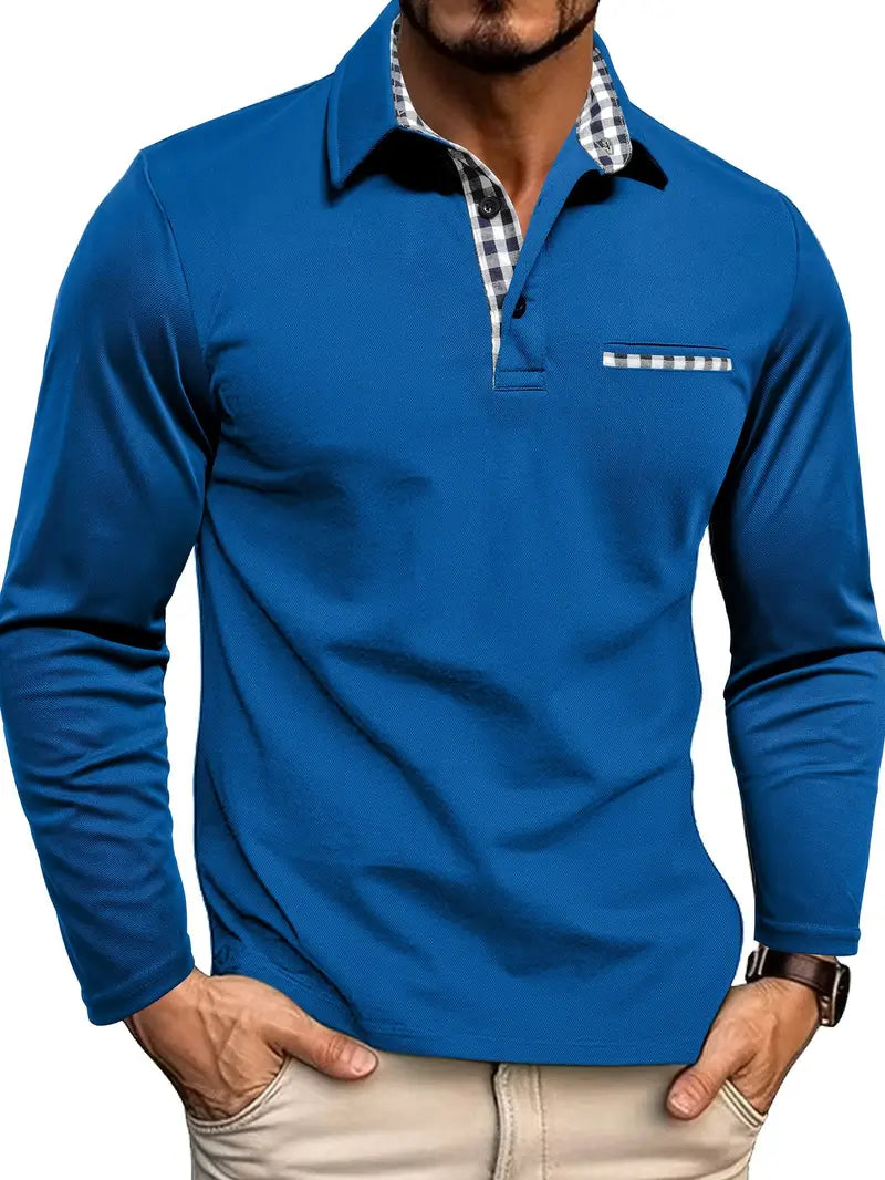 Classic Men's Long Sleeve Summer Polo Shirt