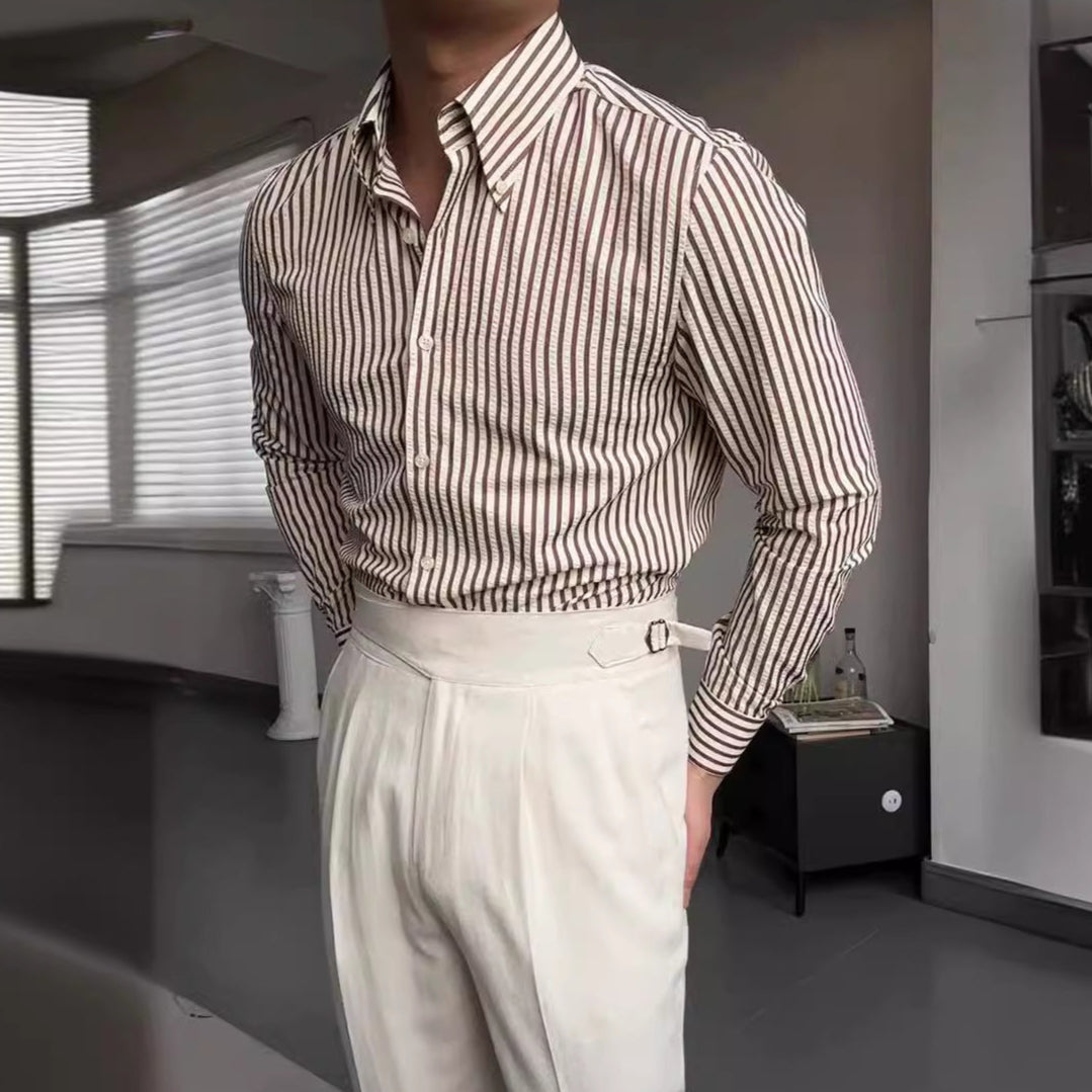 Men's Long Sleeve Button-Down Shirt – Classic Fit