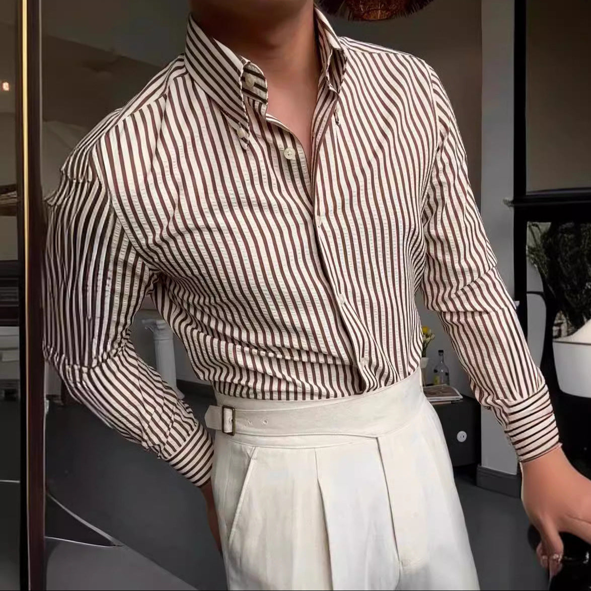 Men's Long Sleeve Button-Down Shirt – Classic Fit