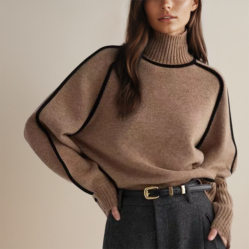 Cozy High Neck Knitted Jumper for Comfort and Style