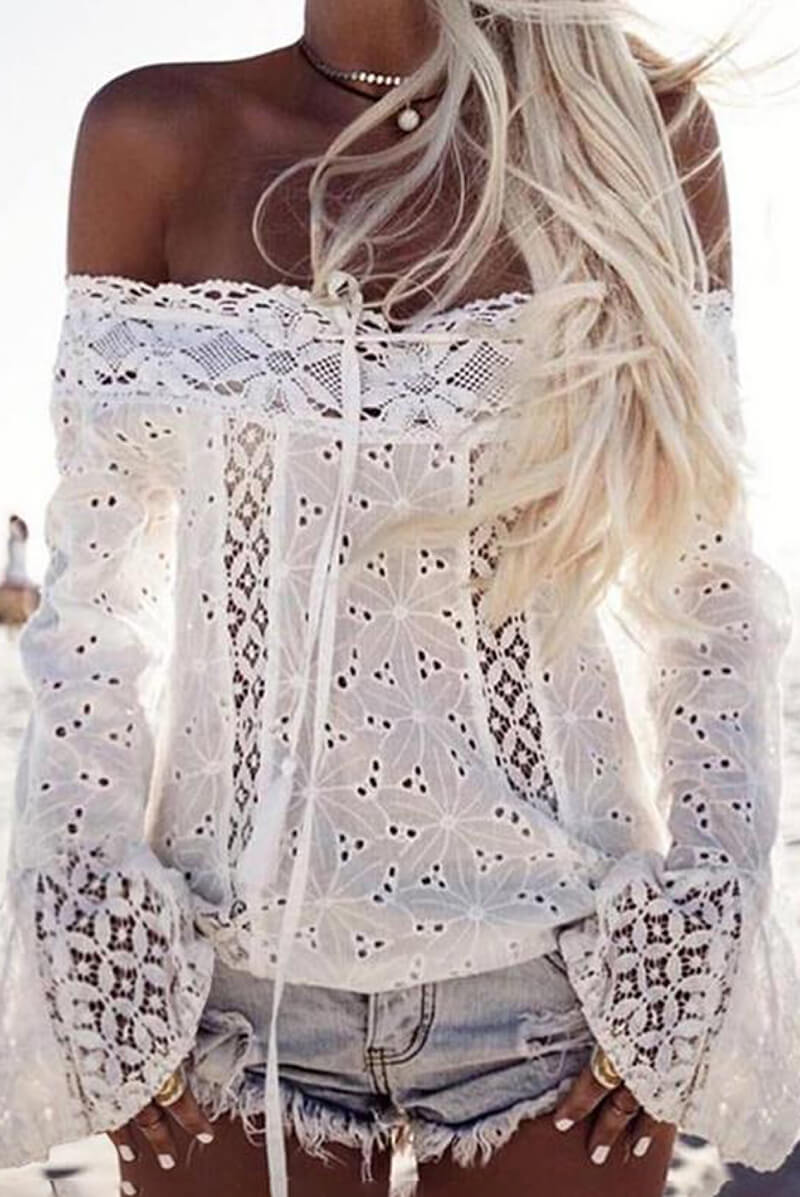 Off-the-Shoulder Lace Top for Elegant Style and Comfort