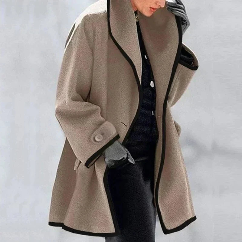 Classic Trimmed Coat for Timeless Style