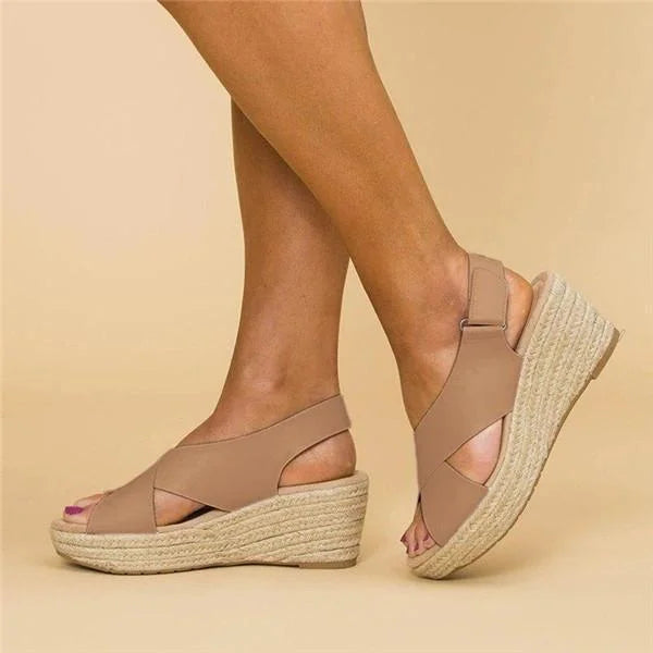 Stylish Anabela Sandal with Comfortable Straps and Elegant Design