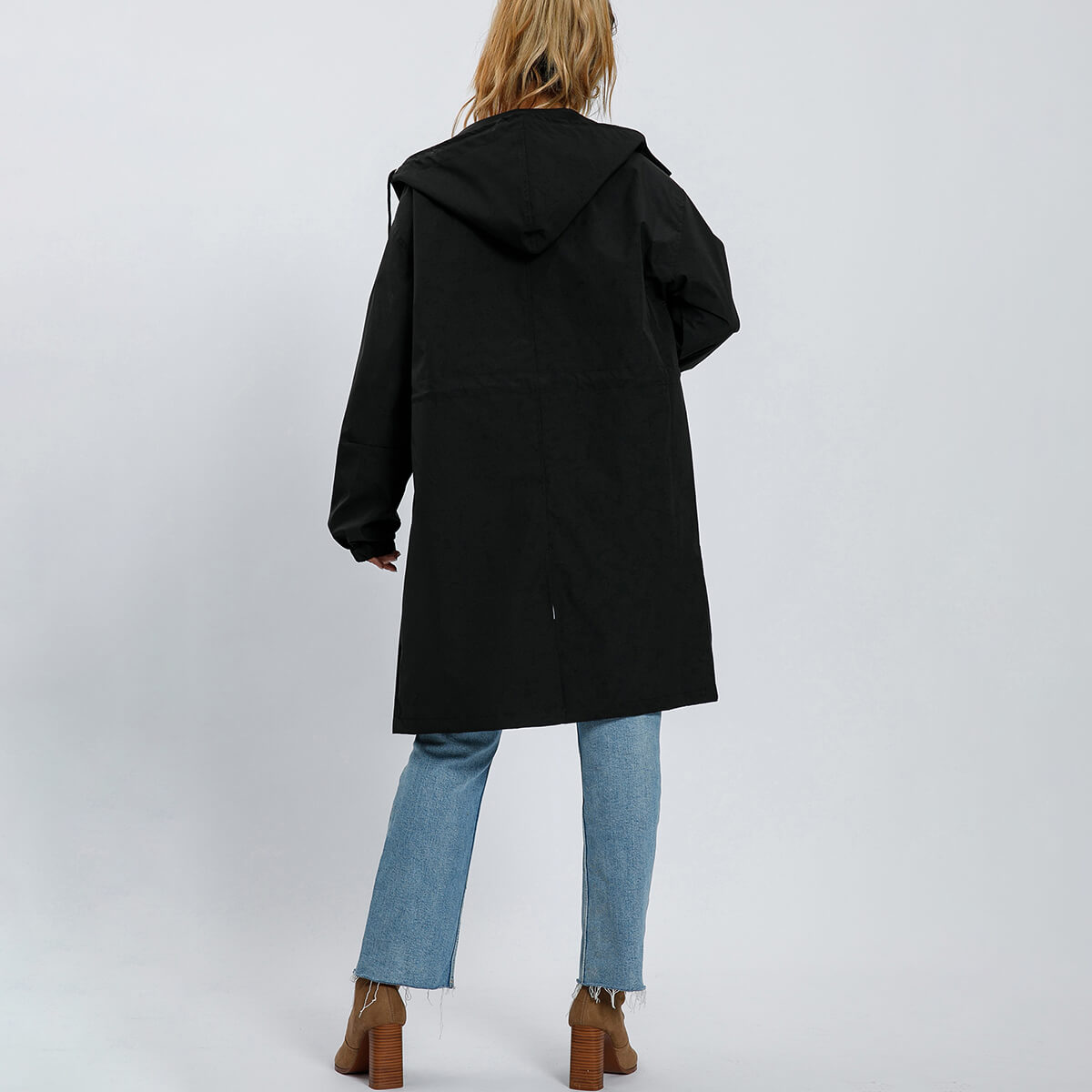 Elegant Waterproof Gabardine Coat with Buttons