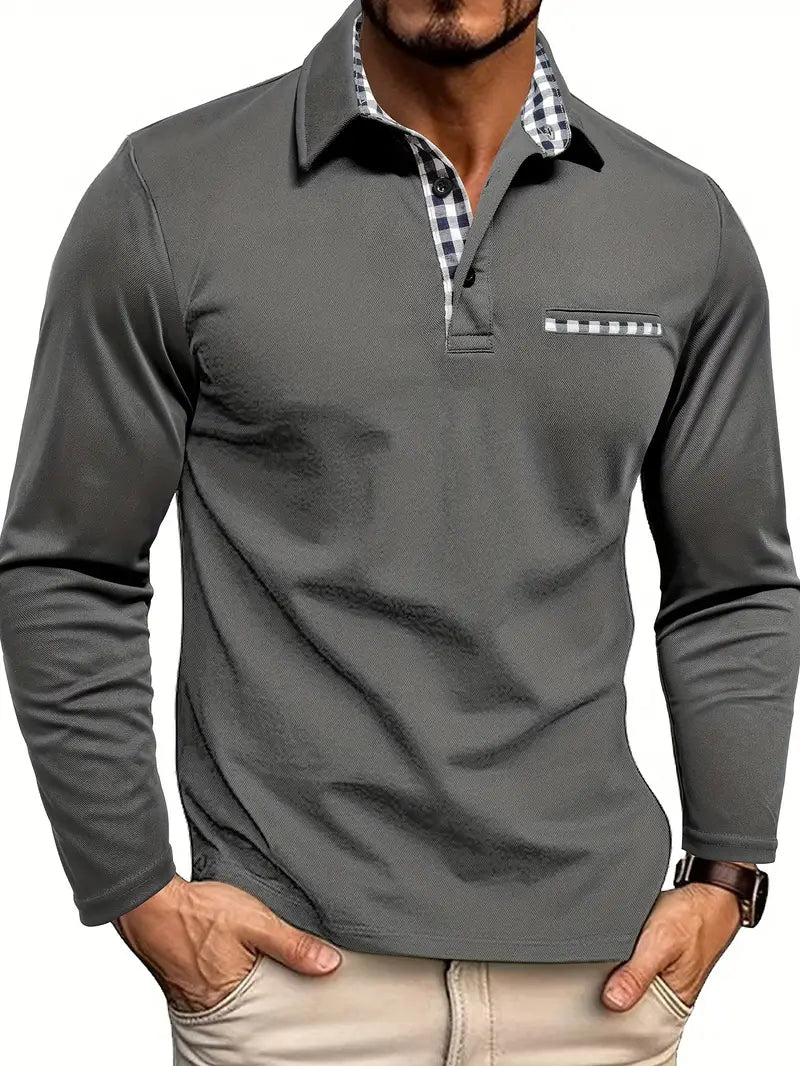 Classic Men's Long Sleeve Summer Polo Shirt