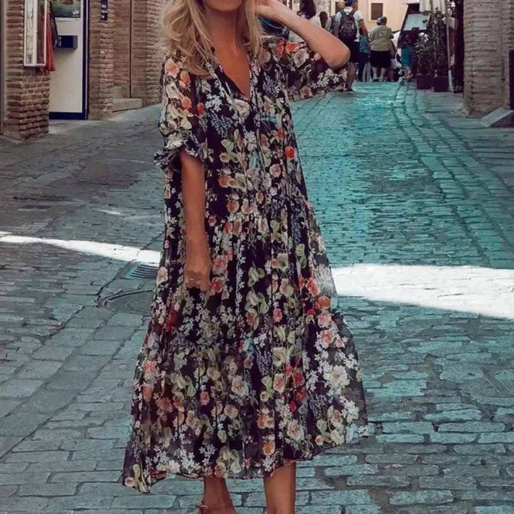 Floral Long Sleeve Dress with Elegant Design and Comfortable Fit