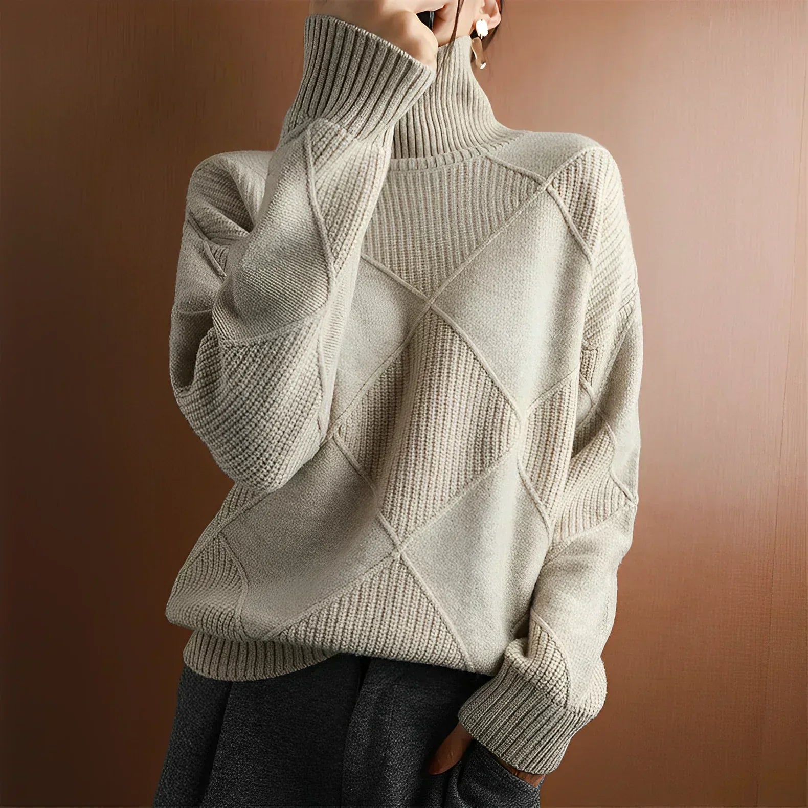 Structured High Neck Sweater for Comfortable Layering