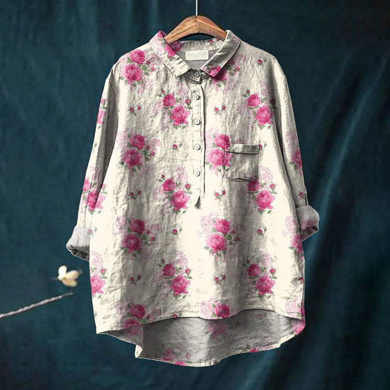 Floral Print Blouse with Elegant Design and Comfortable Fit