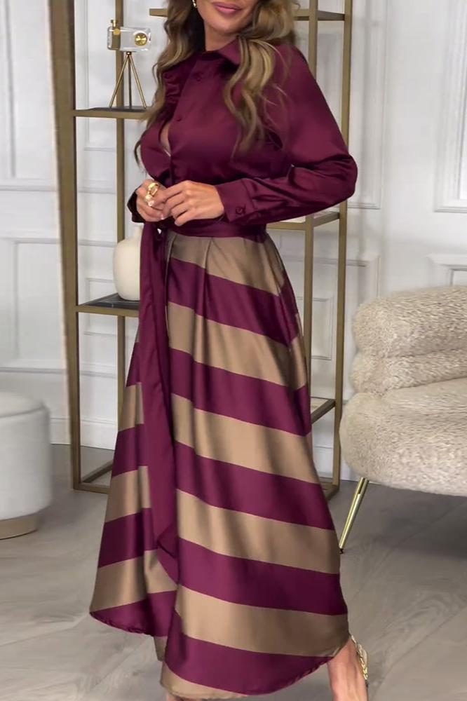Elegant Two-Piece Effect Dress in Vienna Style