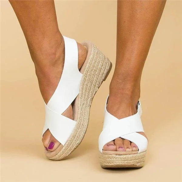 Stylish Anabela Sandal with Comfortable Straps and Elegant Design