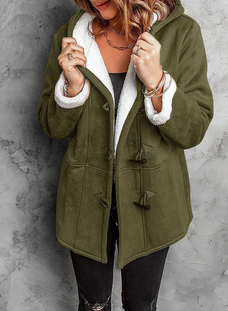 Hooded Coat in Soft Cashmere Feel Fabric