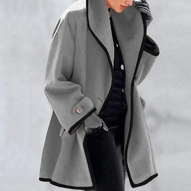 Classic Trimmed Coat for Timeless Style