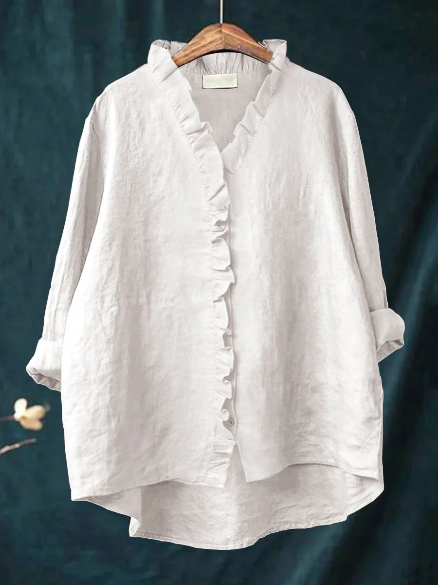 Ruffled Collar Shirt – Elegant Women’s Blouse