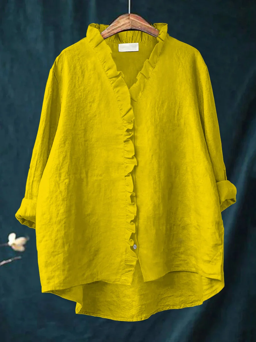 Ruffled Collar Shirt – Elegant Women’s Blouse