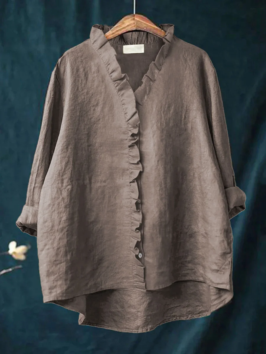 Ruffled Collar Shirt – Elegant Women’s Blouse