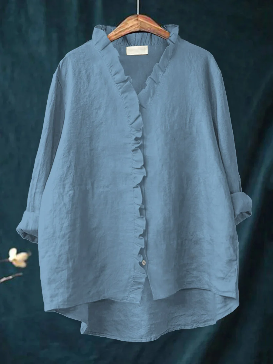 Ruffled Collar Shirt – Elegant Women’s Blouse