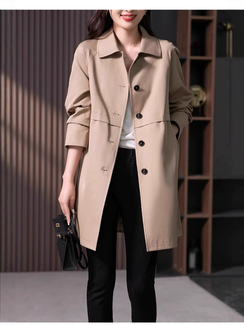 Classic Single-Breasted Trench Coat