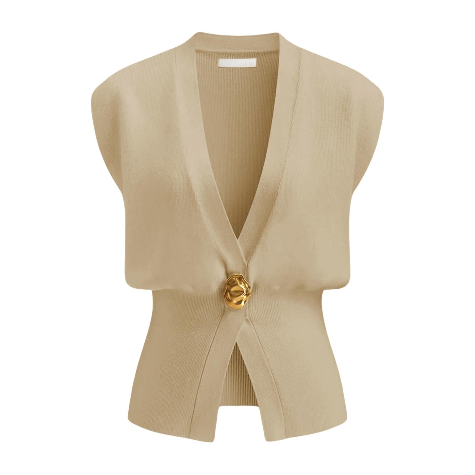 Women's V-Neck Buttoned Sweater Vest Top