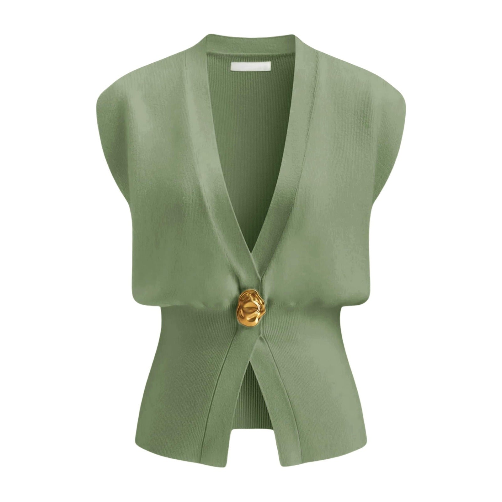 Women's V-Neck Buttoned Sweater Vest Top