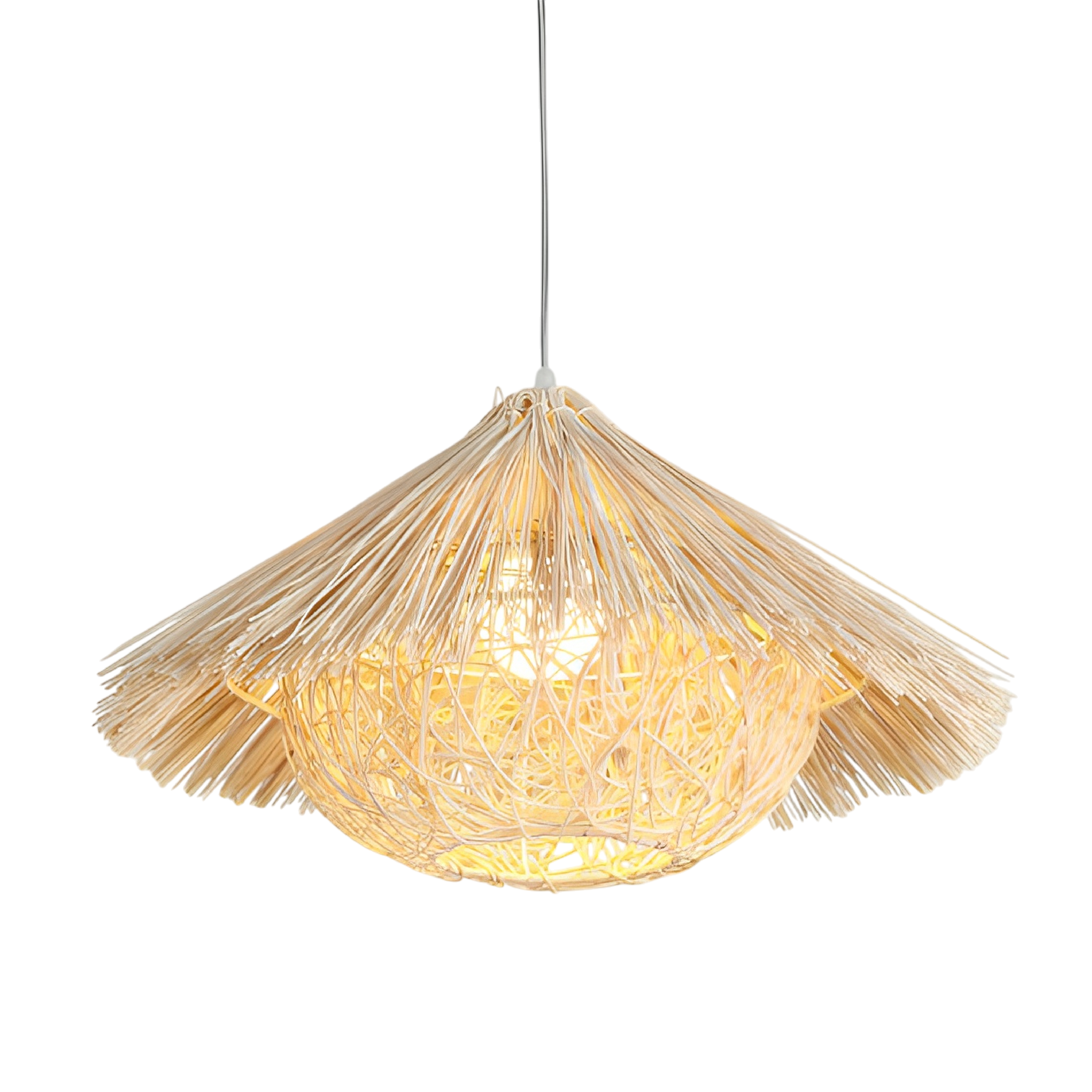 Natural Rattan and Bamboo Pendant Light