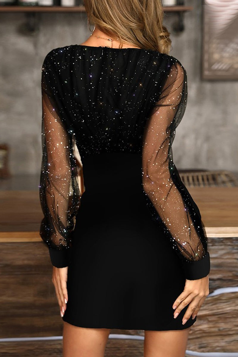 Shiny and Sheer Lucy Short Dress for Elegant Style