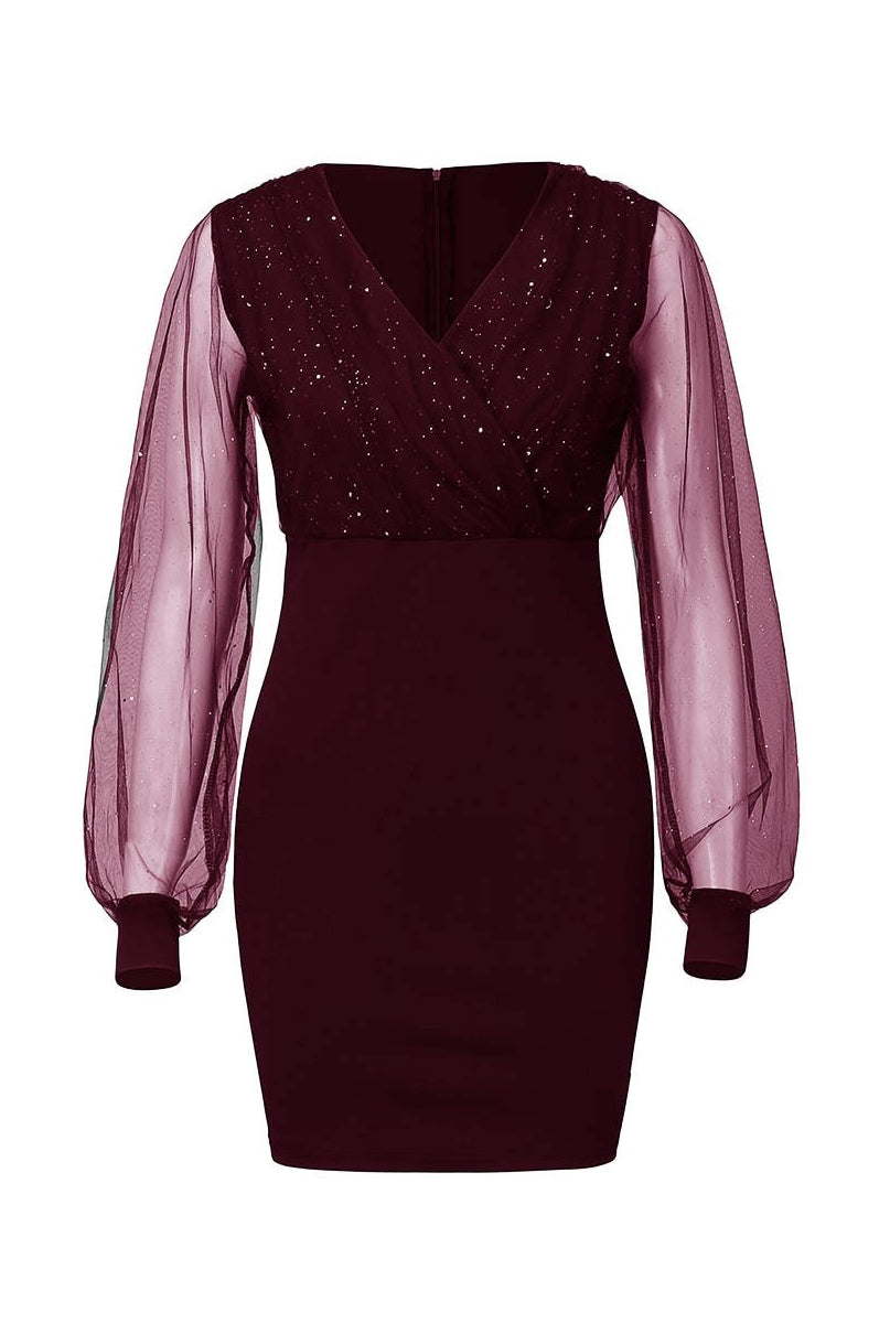 Shiny and Sheer Lucy Short Dress for Elegant Style