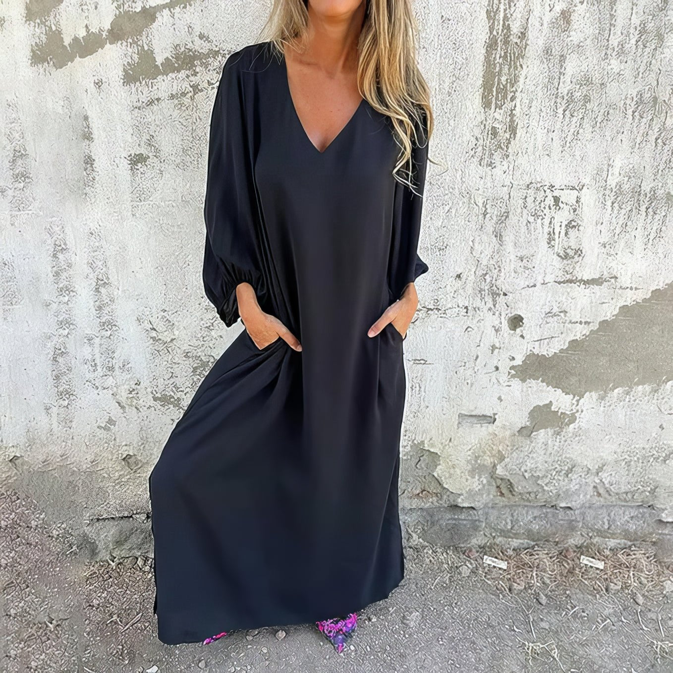 Bohemian Maxi Dress with Pockets for Effortless Style
