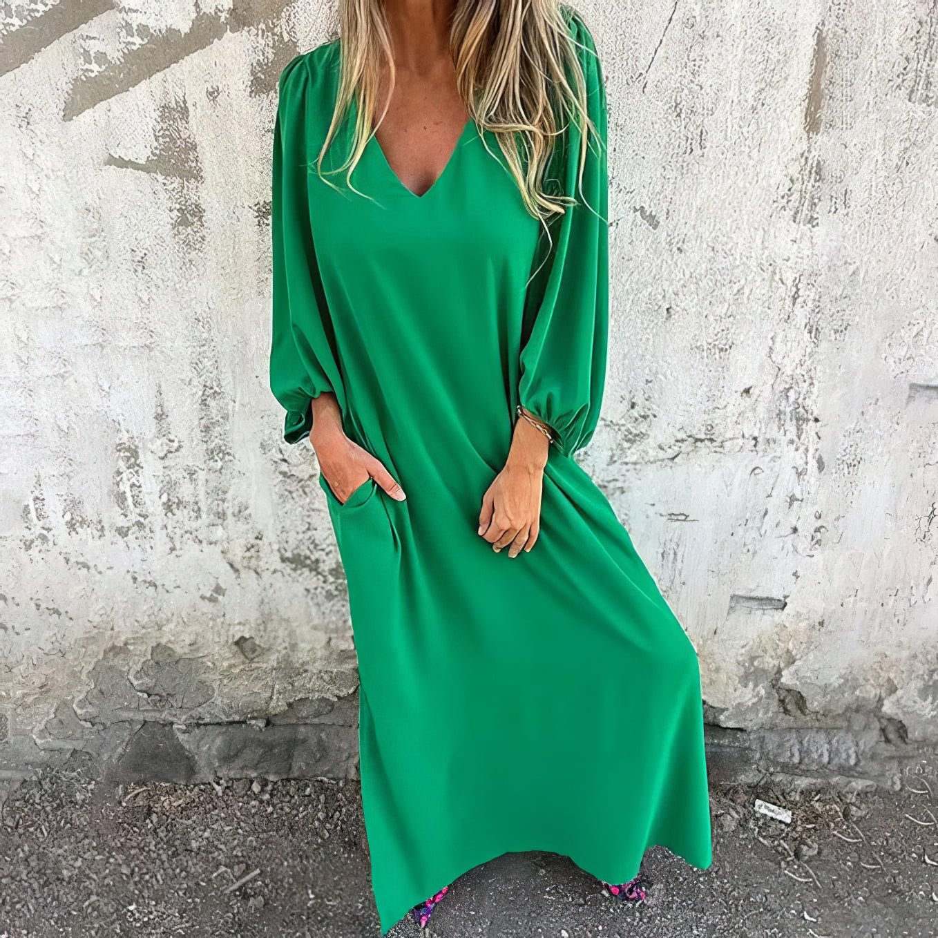 Bohemian Maxi Dress with Pockets for Effortless Style