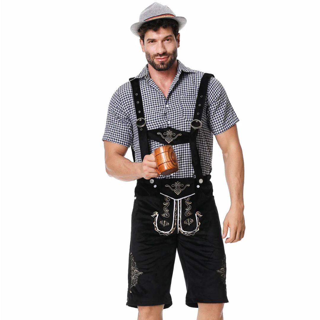 Men's Traditional Leather Lederhosen for Oktoberfest