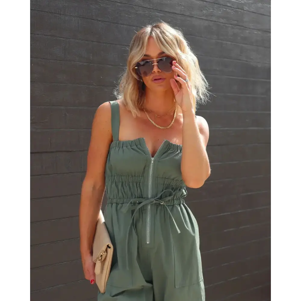 Women's Sleeveless Elastic Jumpsuit for Summer Casual Wear