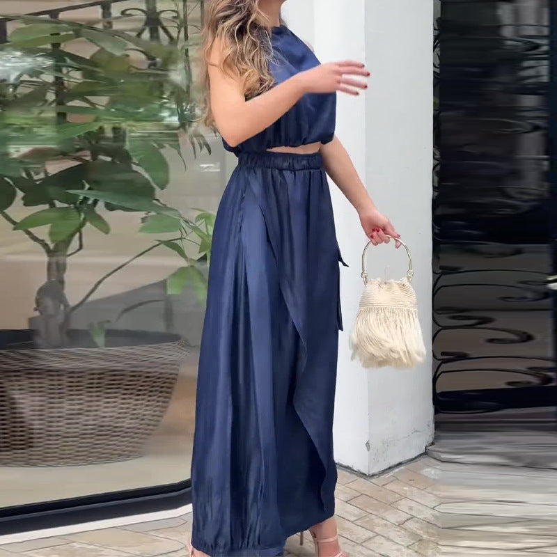 Lily Top with Wide Leg Trousers Set for Effortless Style