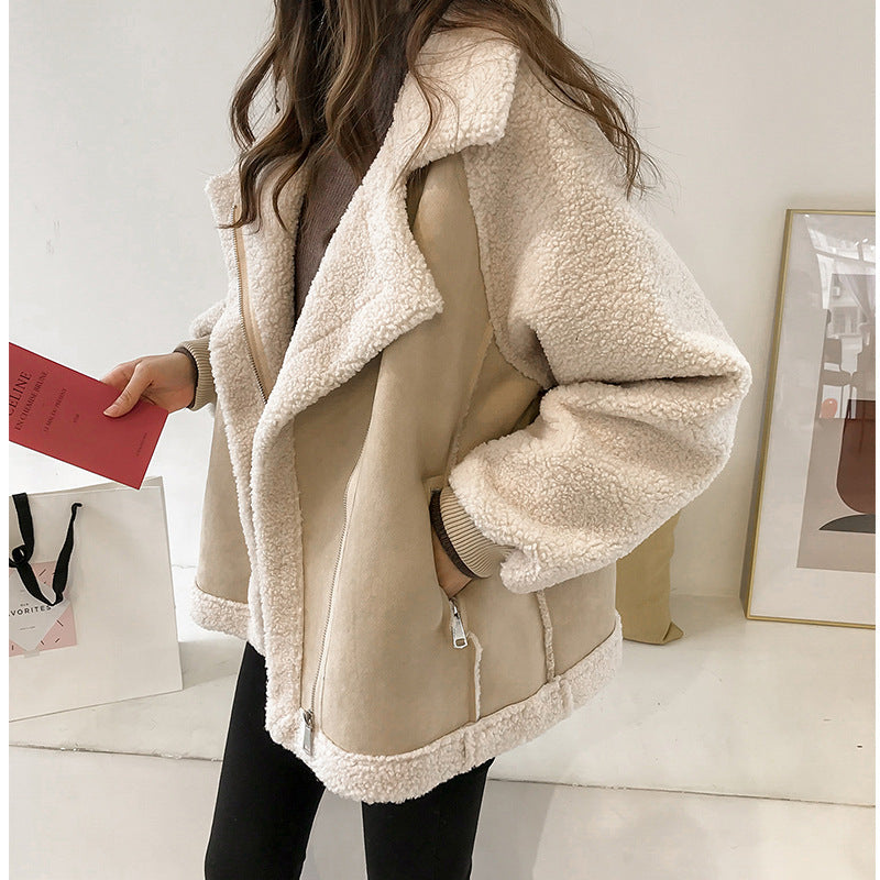 Stylish Women’s Suede Winter Coat – Warm & Comfortable