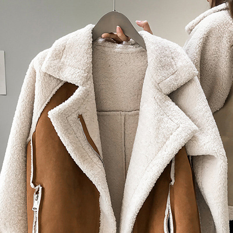 Stylish Women’s Suede Winter Coat – Warm & Comfortable