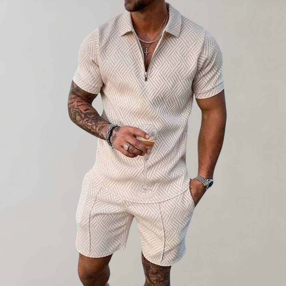 Men's Casual Polo Shirt & Shorts Set – Stylish Comfort