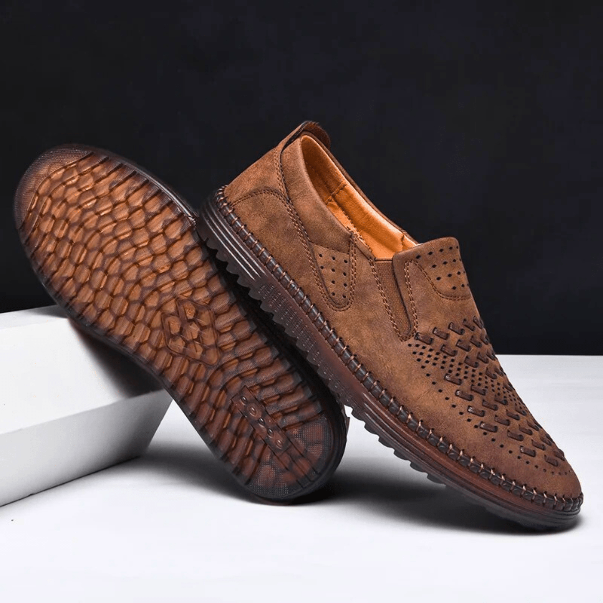 Genuine Leather Slip-On Loafer